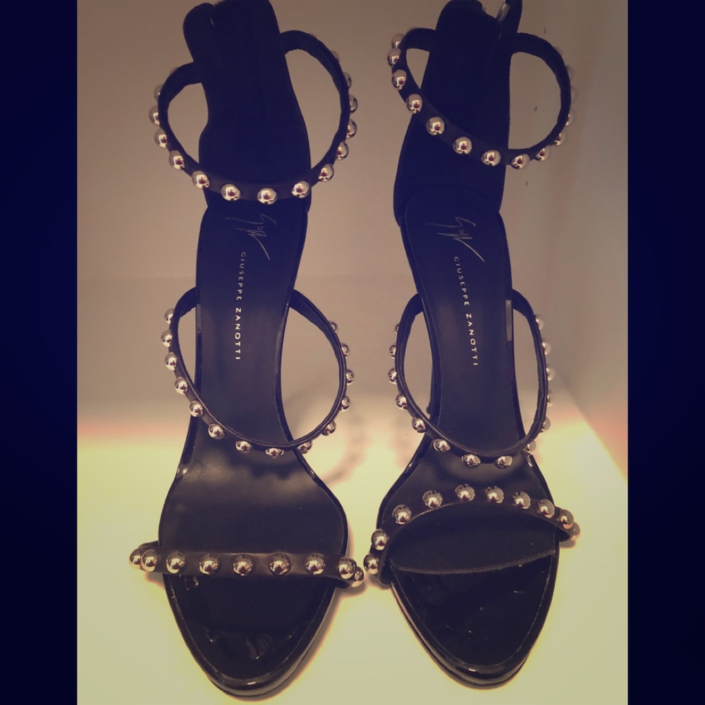Guiseppe Zanotti Black Studded Sandals